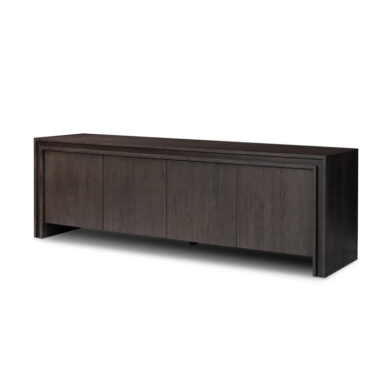 Chalmers Media Console-Weathered Oak, Weathered Oak