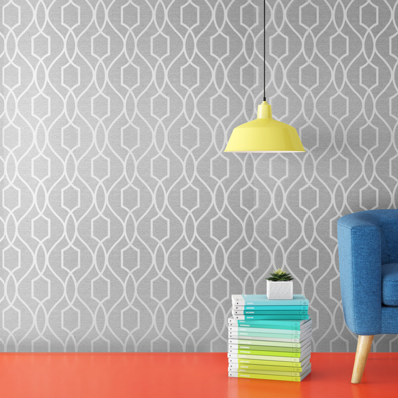 10m x 53cm Wallpaper Roll, Stone/Silver
