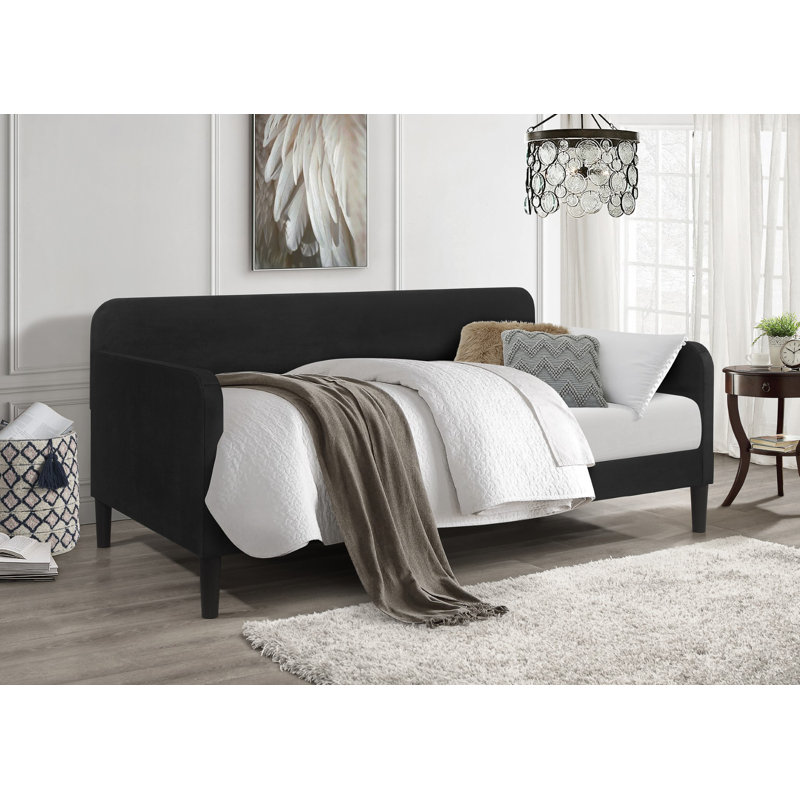 Granillo Upholstered Velvet Daybed, Black