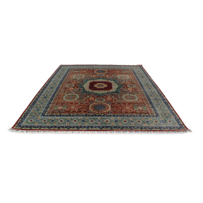 8x10 Red and Green Turkish Tribal Rug
