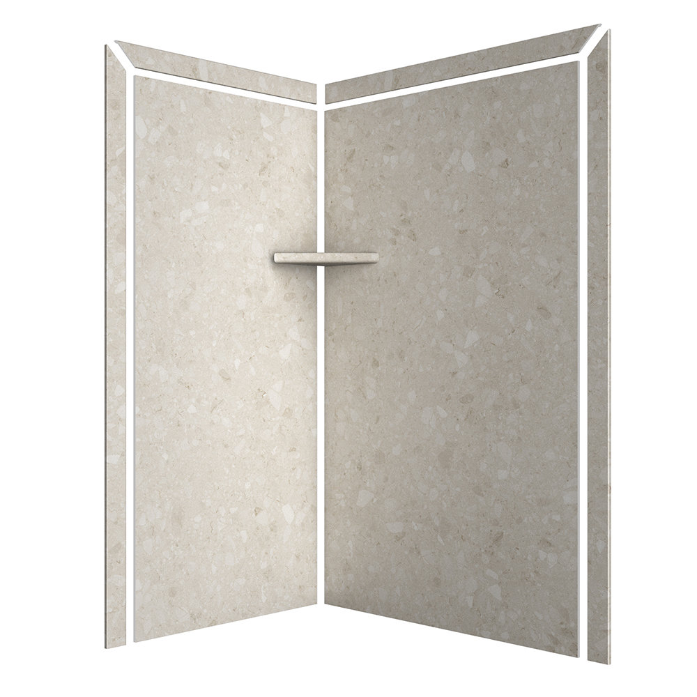 FlexStone Elegance 2-Panel 48"W x 36"D x 80"H Corner Shower Surround FlexStone 