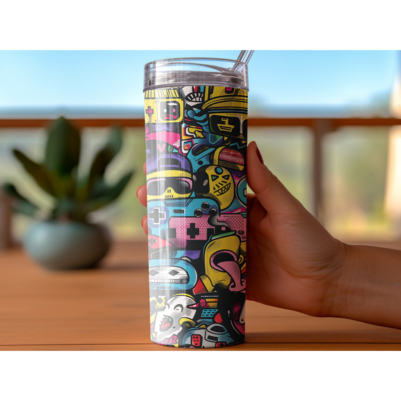 Choose Handmade Tumblers 591ml Vacuum Insulated Stainless Steel (18/8) Travel Tumbler with Straw