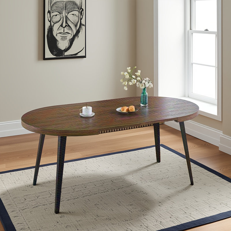 Table extensible multifonctionnelle - Pieds en MDF et table basse, Bois brun, Noir