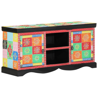 Solid Wood Rectangle Accent Cabinet