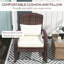Chaise berçante de véranda, avec dossier haut, coussin de siège et coussin moelleux, balcon de jardin, surface blanc crème, coussin pour l'extérieur