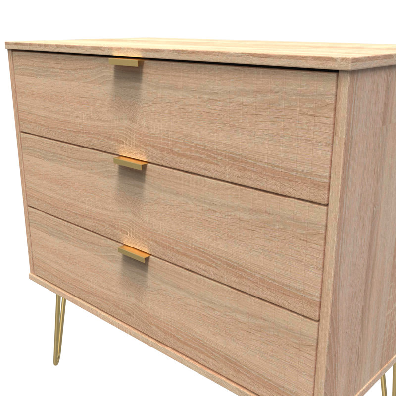 Beranda 3 Drawer Chest (Ready Assembled), Bardolino Oak