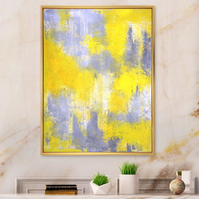 Gris et jaune fusionnant abstrait X - Peinture sur toile