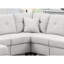 Canapé modulaire à 7 places en gris, microfibre veloutée, motif de peau, deux porte-gobelets et structure en bois massif, tissu en velours doux, coussins à haute densité, utilisation prolongée, supports, support