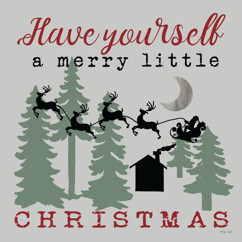 «Have Yourself A Merry Little Christmas» 2884696, Pas de tapis, Toile avec cadre flottant or, H 36 po x l 36 po
