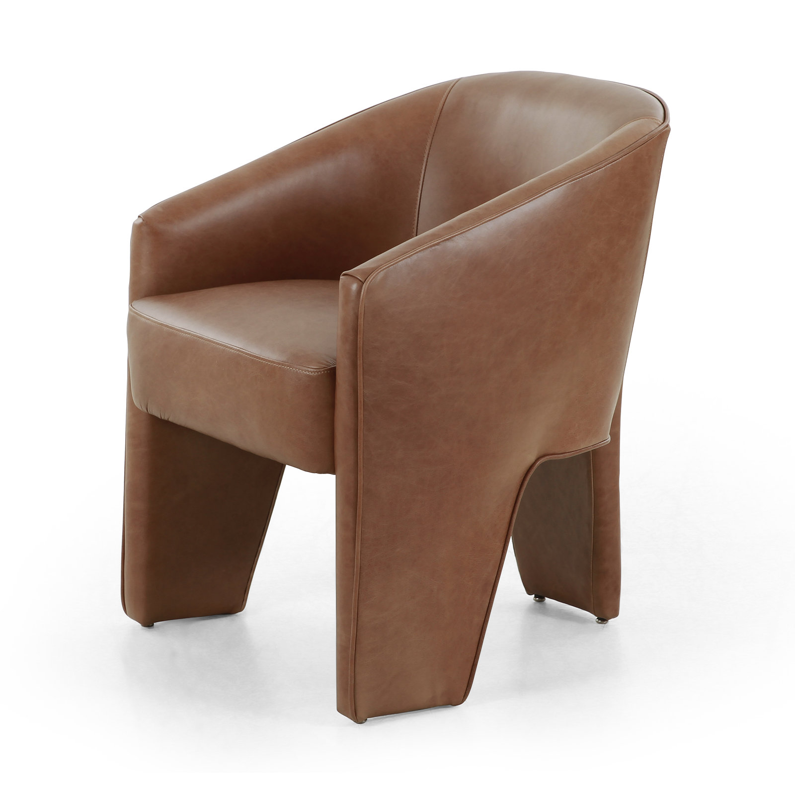 Tillison Genuine Leather Dining Armchair, Sonoma Chestnut