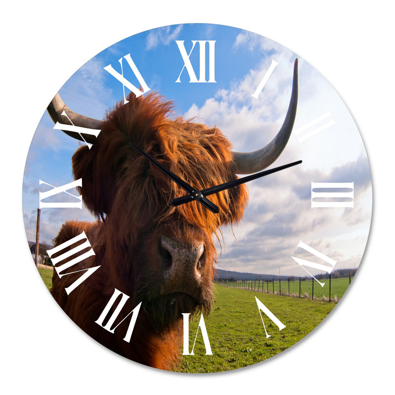Portrait d'un yak - horloge murale de maison de campagne, Surdimensionné