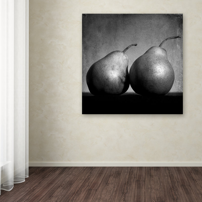 Reproduction de photo sur toile tendue "coqueteo peras" par moises perception, H 14 po x l 14 po x P 2 po