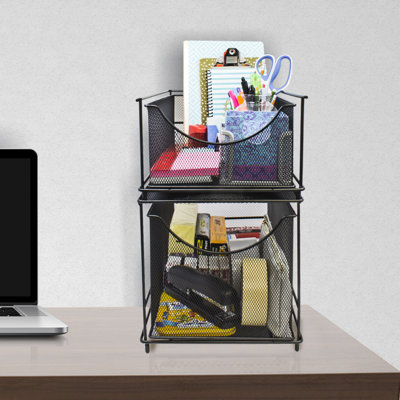 Sorbus 2-Tier Sliding Mesh Basket Drawers