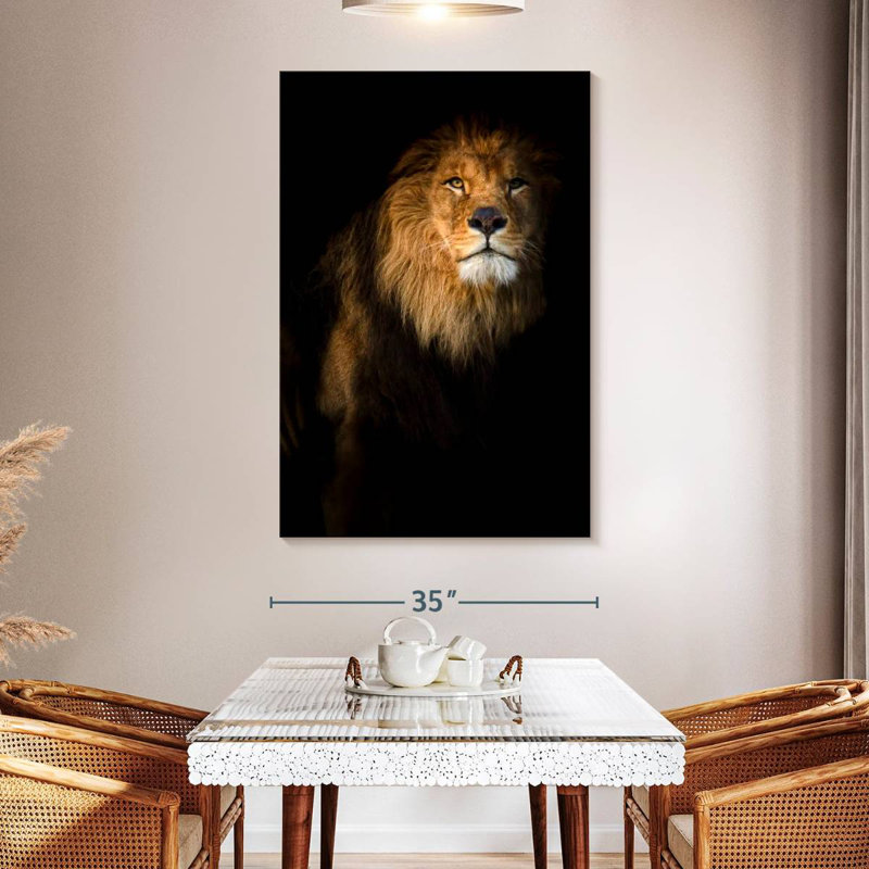 Dark Lion Head, 24" H x 16" W