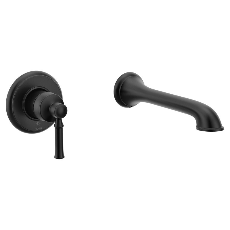 Dartmoor Single Handle Wall Mount Tub Filler High Flow Tub Faucet with 10" Spout Reach, Matte Black