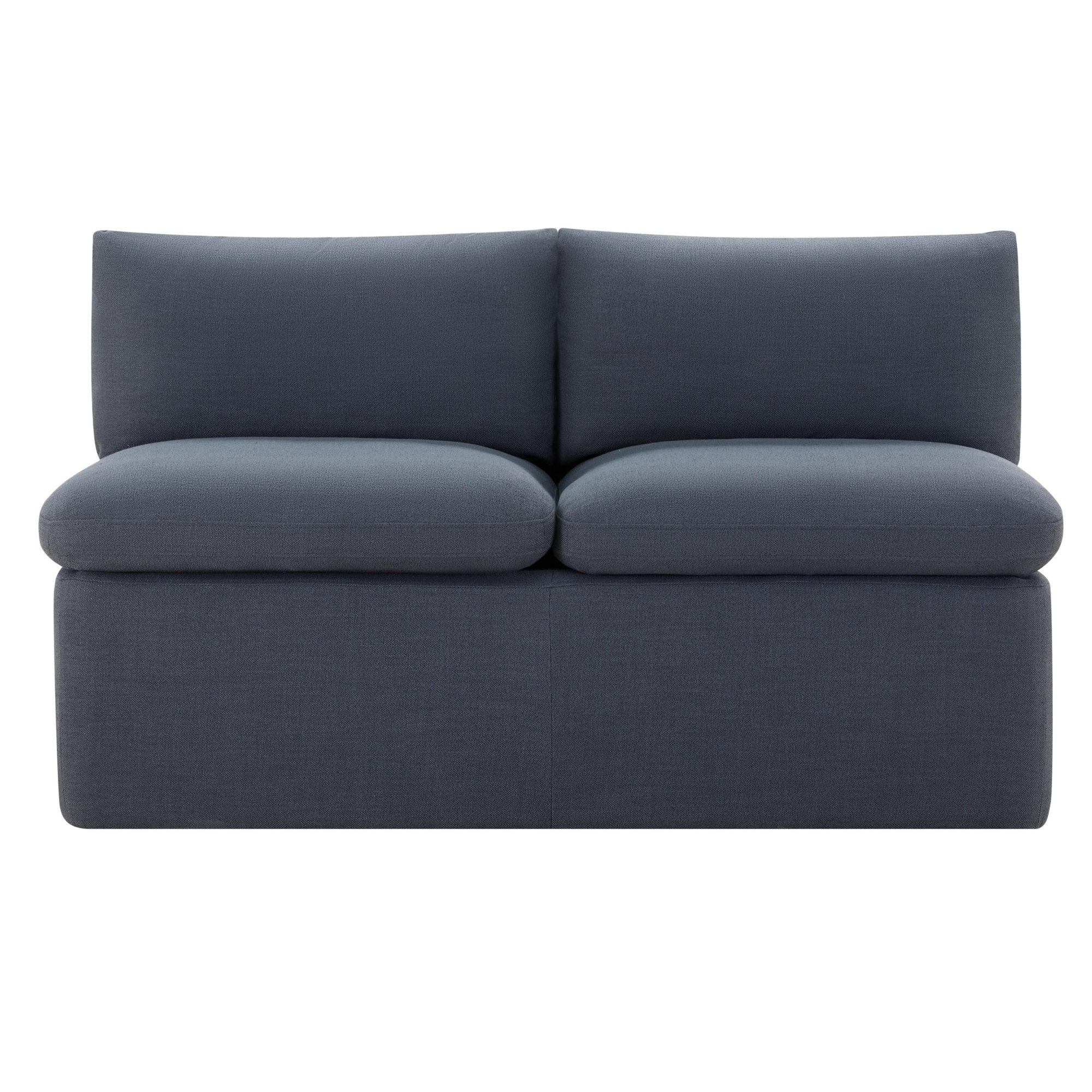 Alayaa Dining Bench, Effie Indigo Performance Linen