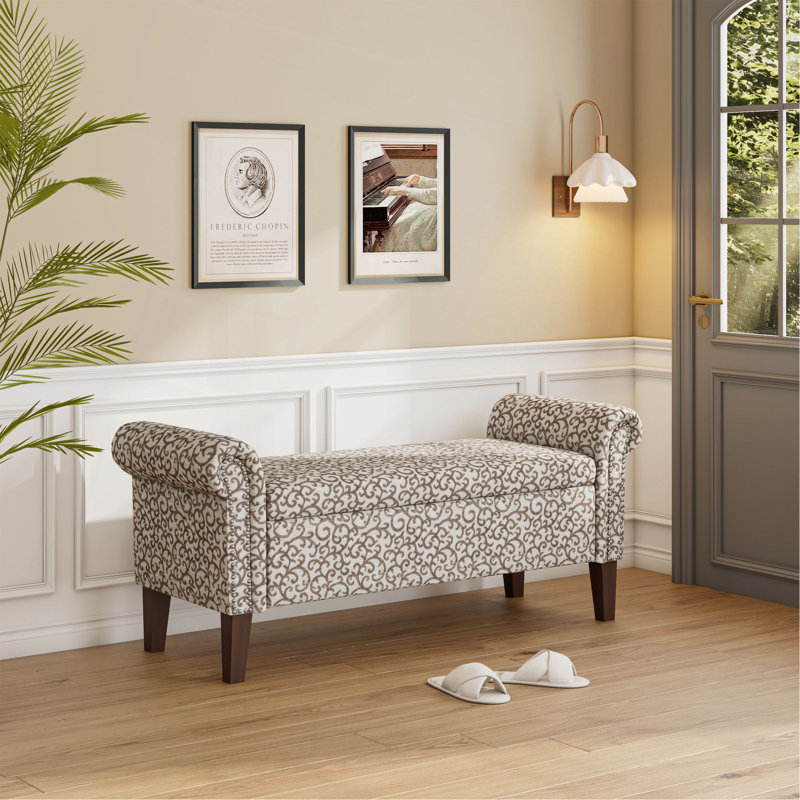 Repose-pieds avec rangement Conrad (SEULEMENT OTTOMAN), Beige