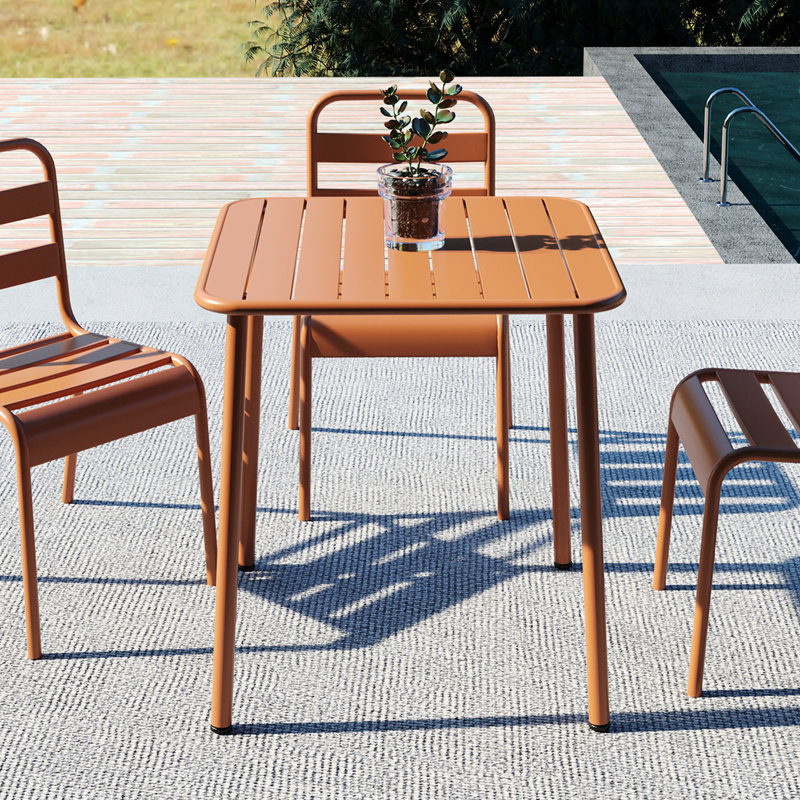 Table carrée pour l'extérieur Brick Red, Light Brick Red