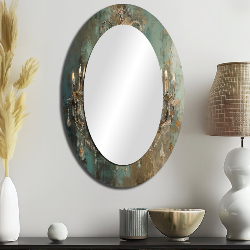 Grand miroir mural ovale Grand Chandelier Showcase III, 36 po x 24 po