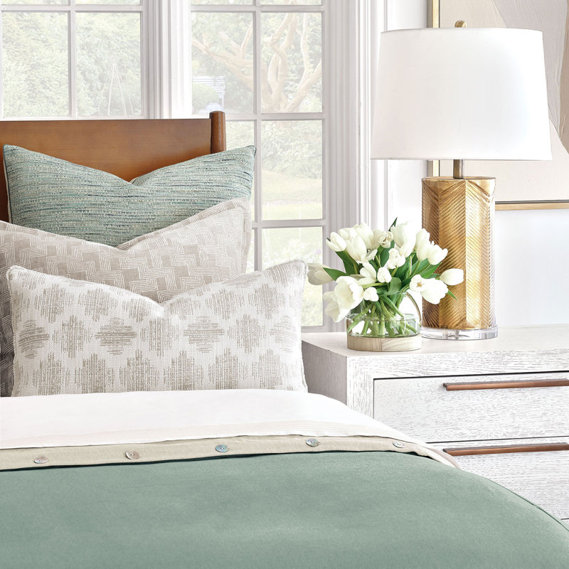 Benson Pillow Cover & Insert, Cline Cream Graphic, 15" H x 26" W, Rectangular