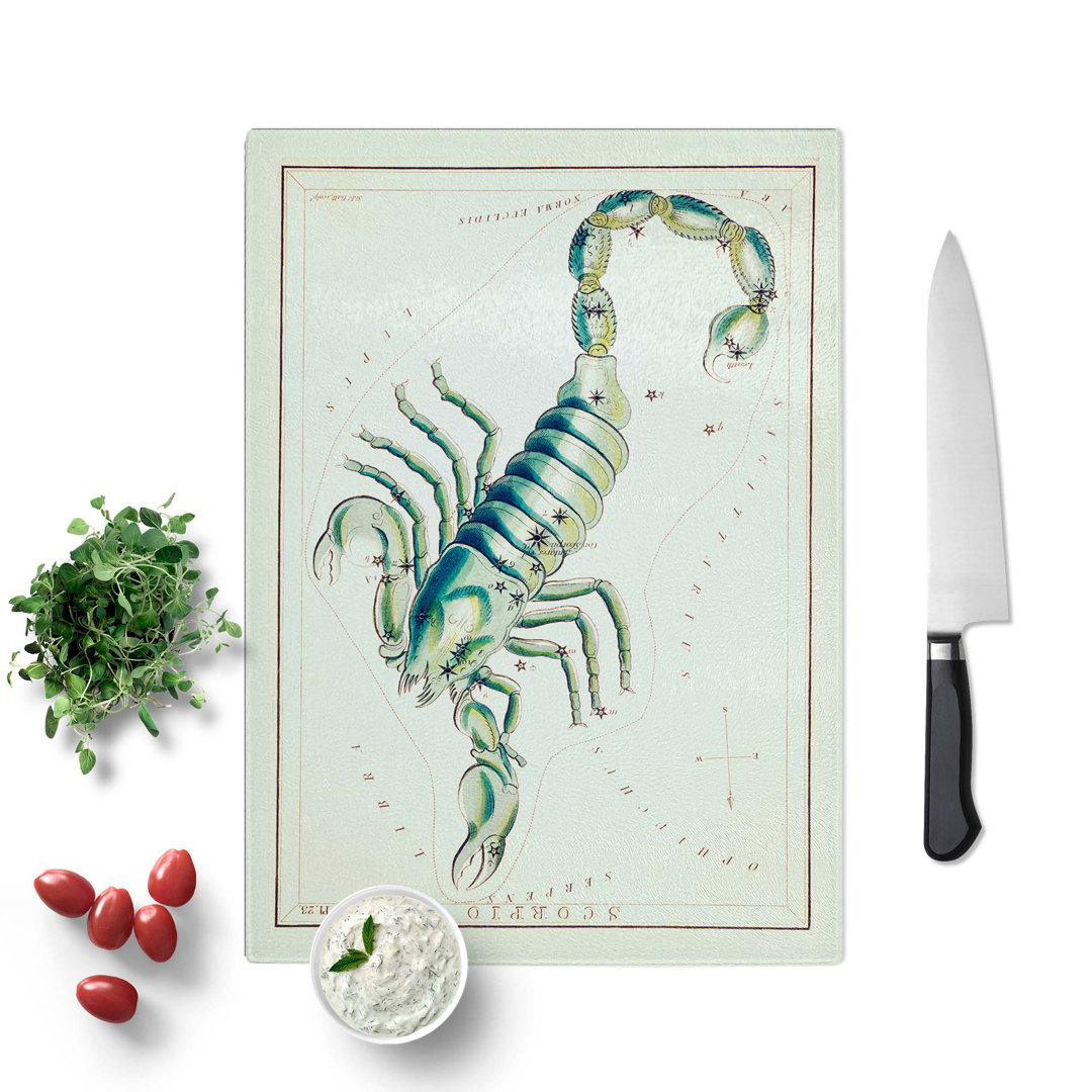 Tempered Glass Astronomical Zodiac Chart of the Scorpio Chopping Board