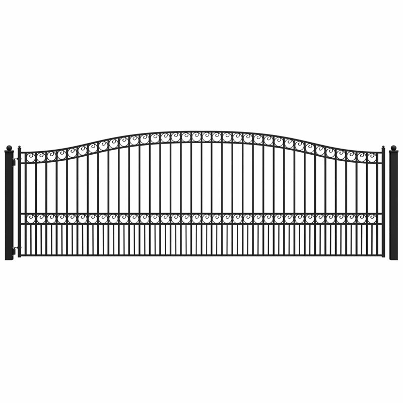 Barrière de portail en acier simple - style Paris , H 74,8 po x l 209,8 po
