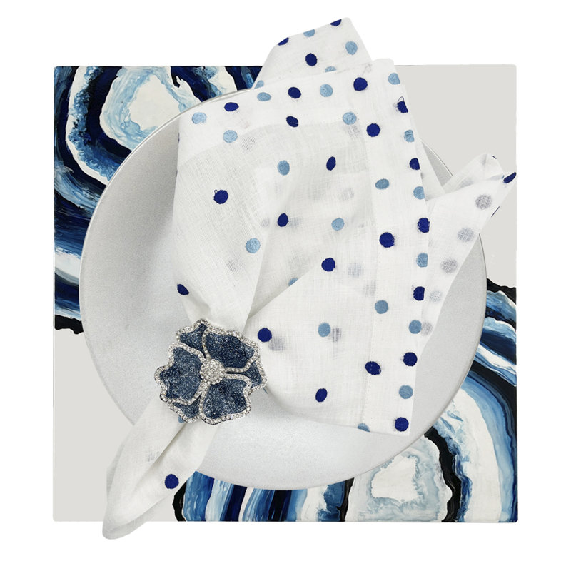 Stone Square Placemat, Blue