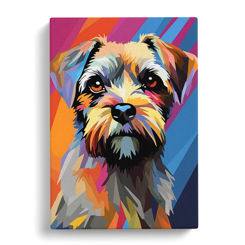 Border Terrier Constructivism - Wrapped Canvas, 76cm H x 50cm W x 3cm D