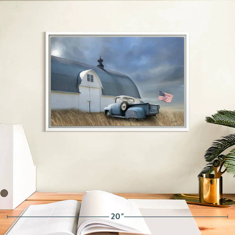 «Let Freedom Reign», Cadre flottant blanc, 13 po x 9 po
