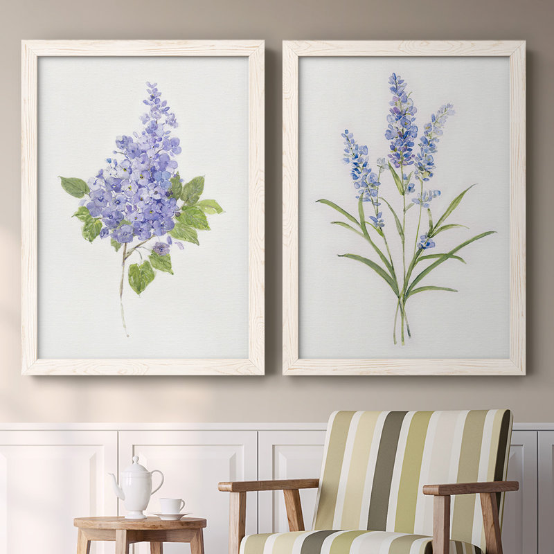 Toile encadrée de qualité supérieure lilas Dicat - prêt à accrocher, Blanc, H 27,5 po x l 75 po x P 1,5 po