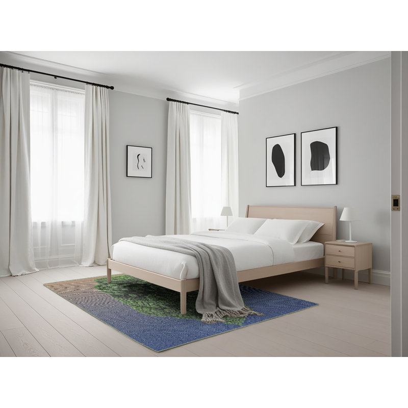 Tapis de zone verte à motif, Rectangle 5 pi x 7 pi