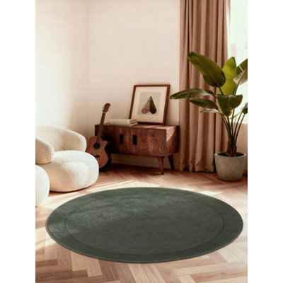 Villeroy & Boch Wool Rug Kivi Organic Round - Soft Natural Living room Rug with Border, Handmade & Natural, Modern Design