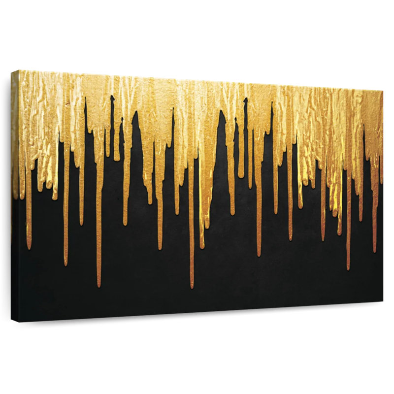 Goutte de peinture dorée Avery, H 34 po x l 51 po