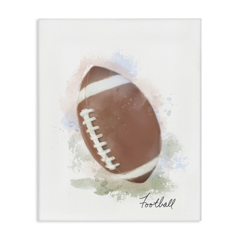 Toile de football pastel doux, design par Matthew Piotrowicz, H 20 po x l 16 po