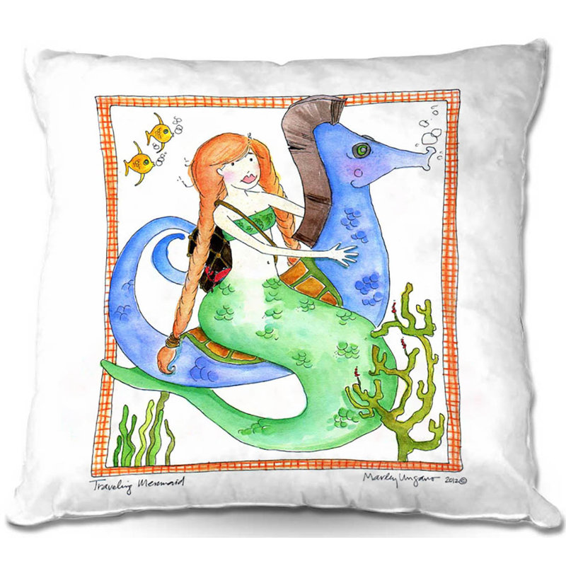  Coussin décoratif Couch Travelling Mermaid, 16 po x 1 po