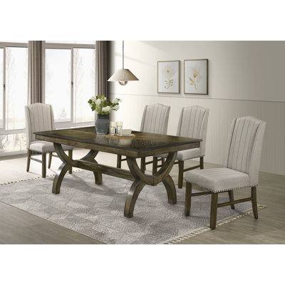 Traditional Dining Set With Upholstered Chairs