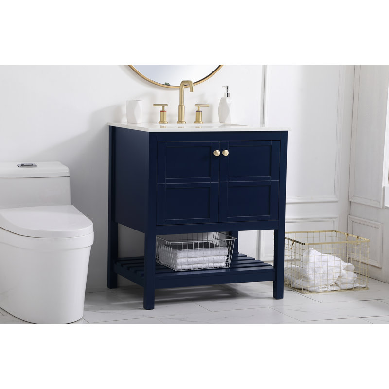 Ensemble de meuble-lavabo simple 30 po Krish, Bleu