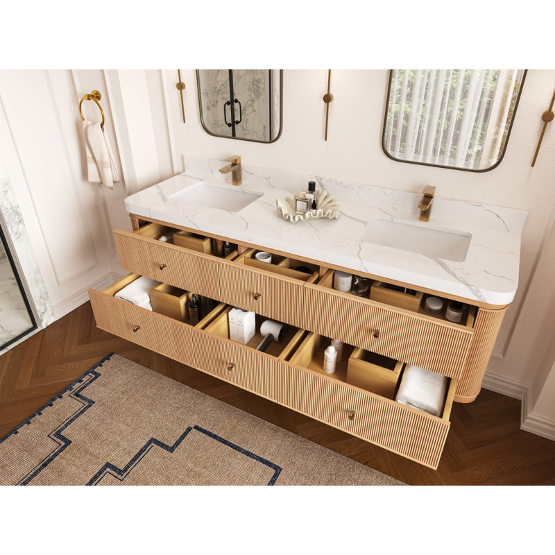Chêne flottant Hampton X P 22 po De salle de bain D Quartz, Brun Viola