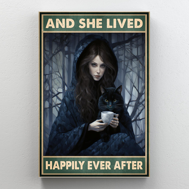 Chat noir et elle a vécu heureux 3 - 1 P Chat noir et elle a survécu heureux 3, H 36 po x l 24 po x P 1,25 po