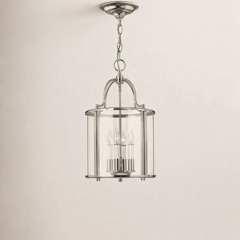 Lustre tambour 4 lumières Tide, Nickel poli