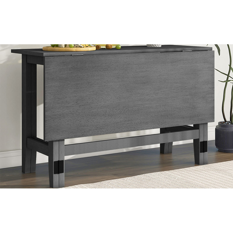 Table de salle à manger extensible en bois avec rallonge pour petits espaces Topmax Farmhouse, Gris