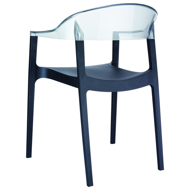 Fauteuil de salle à manger Stella, Noir / transparent
