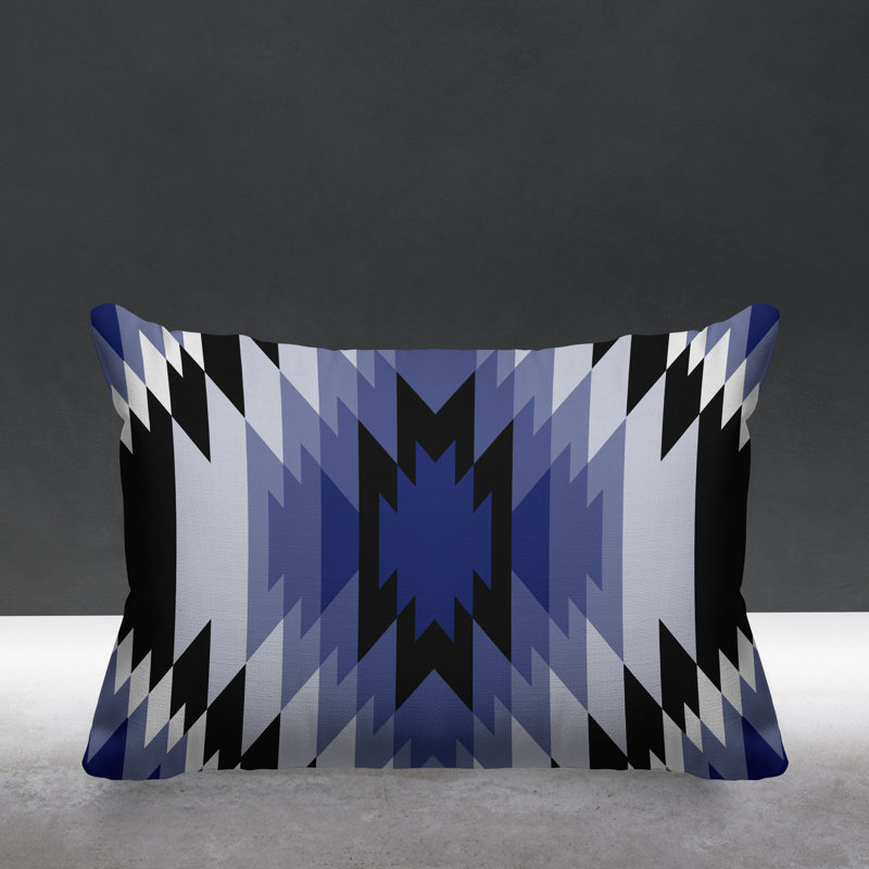 Coussin décoratif intérieur / extérieur Juan Southwestern, Bleu marine