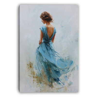 «Blue Dress Reverie», art mural sur toile tendue