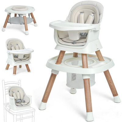15-in-1 Convertible Baby High Chair for Babies and Toddlers, Feeding Chair, Booster Seat, Toddler Chair, Building Block Table, Kids Stool Table Chair Set with Removable Tray