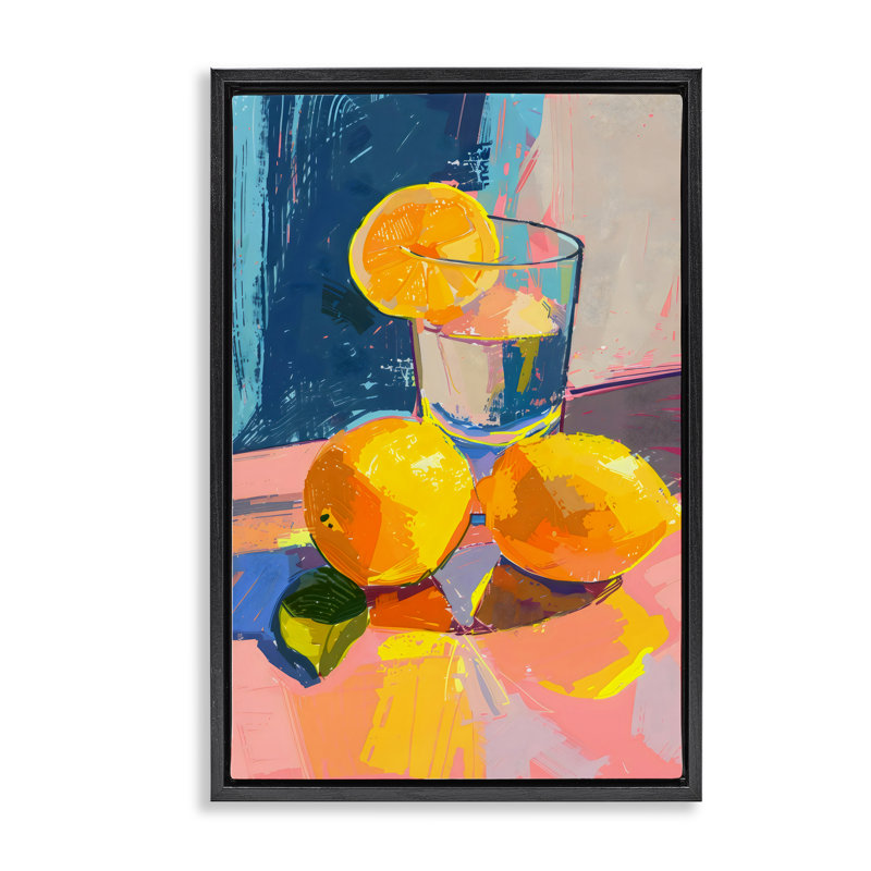 Cadre flottant Lemon Water Table, par Creative Studio, Cadre flottant noir de jais, H 25 po x l 17 po