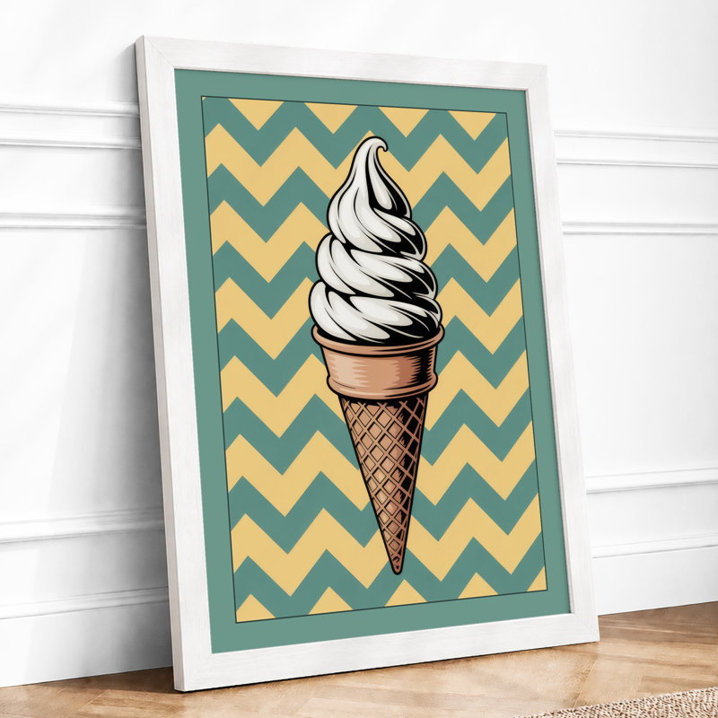 Soft Serve Nostalgia Retro - Framed Print, A2 - 59.4 x 42.0 cm, White