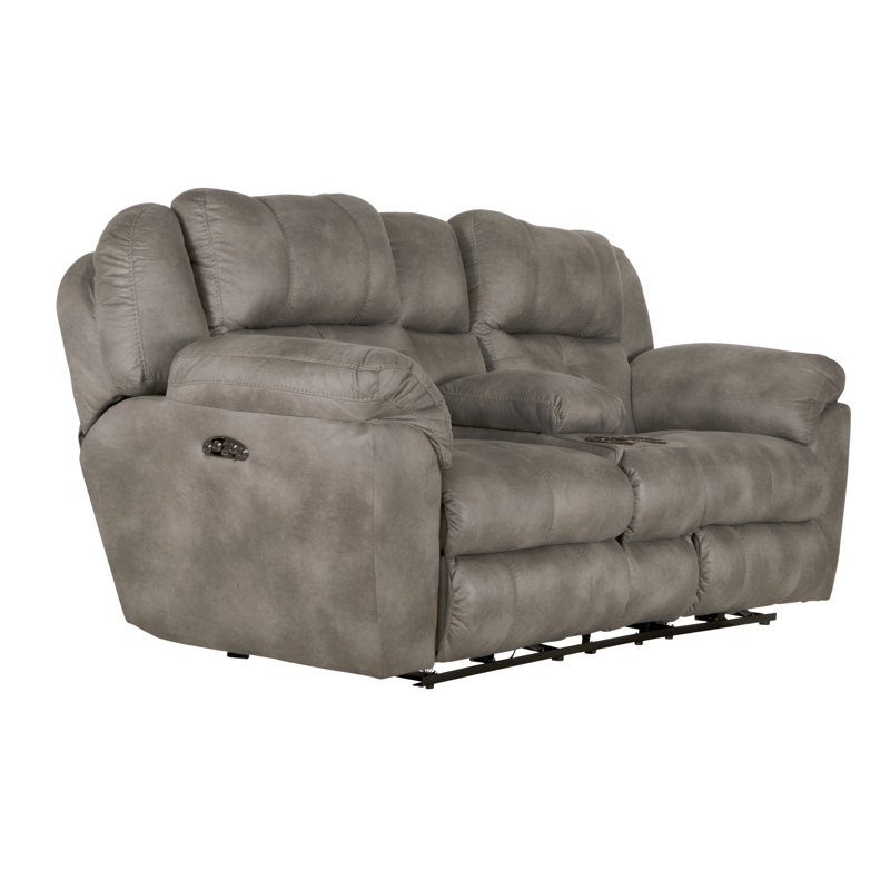 Chavers 89" Pillow Top Arm Reclining Loveseat, Gray Polyester, No