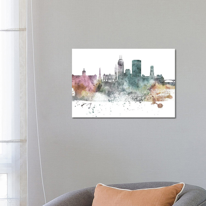Indianapolis Pastel Skylines - Wrapped Canvas Print, 66.04 cm H x 45.72 cm W