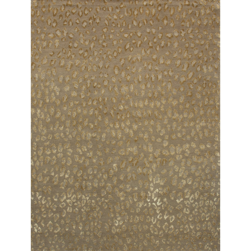 Abstract Area Rug in Brown/Olive/Beige, Rectangle 3' x 5'